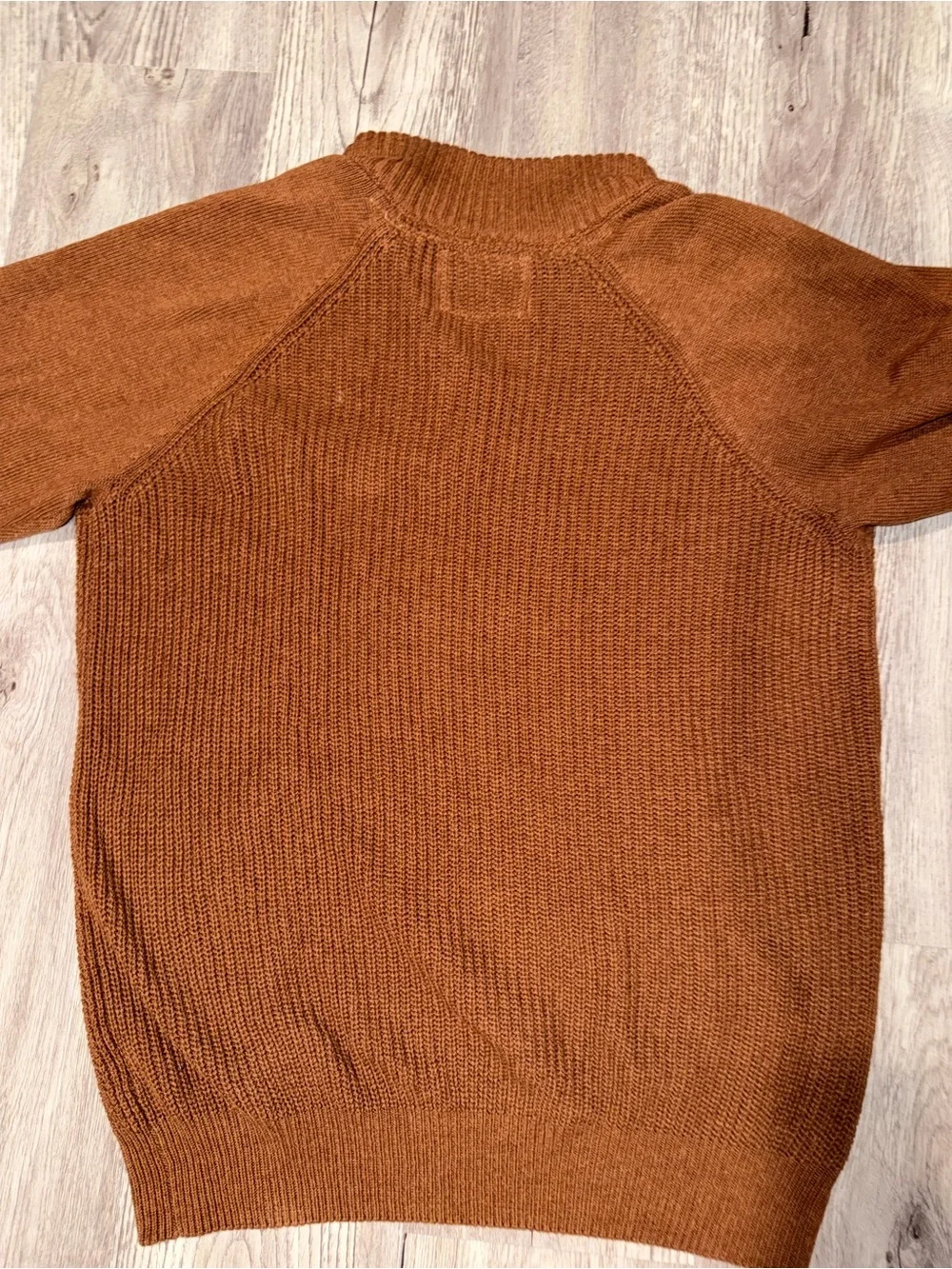 Men's Chestnut Brown Button-Neck Sweater